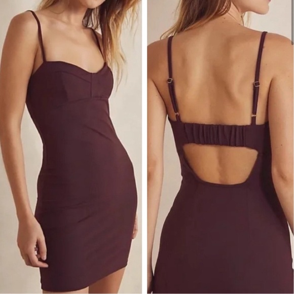 Free People Intimately Probably Should Bodycon Mini Dress brown medium m - Picture 1 of 9